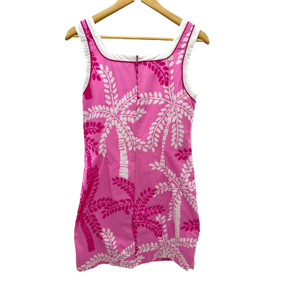 Lilly Pulitzer Vtg Women's Pink Palm Print Sleeveless Shift Dress Size 12 - Picture 5 of 5